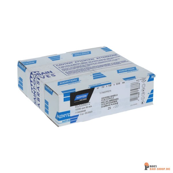 nortonschleifmittel/NORTON_schleifmittel_66253056372 Flat cutting off wheel Non-Reinforced Cut-Off-Norton NRCO-150x1.6x32-57A60PB25_169232